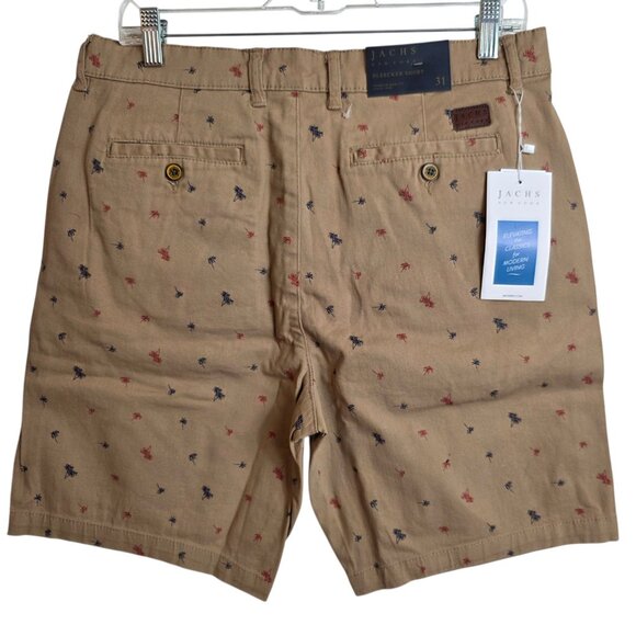 🔴 Jachs New York Shorts Mens 31 Dark Khaki Bleecker Palm Tree Summer Nautical - Picture 6 of 15